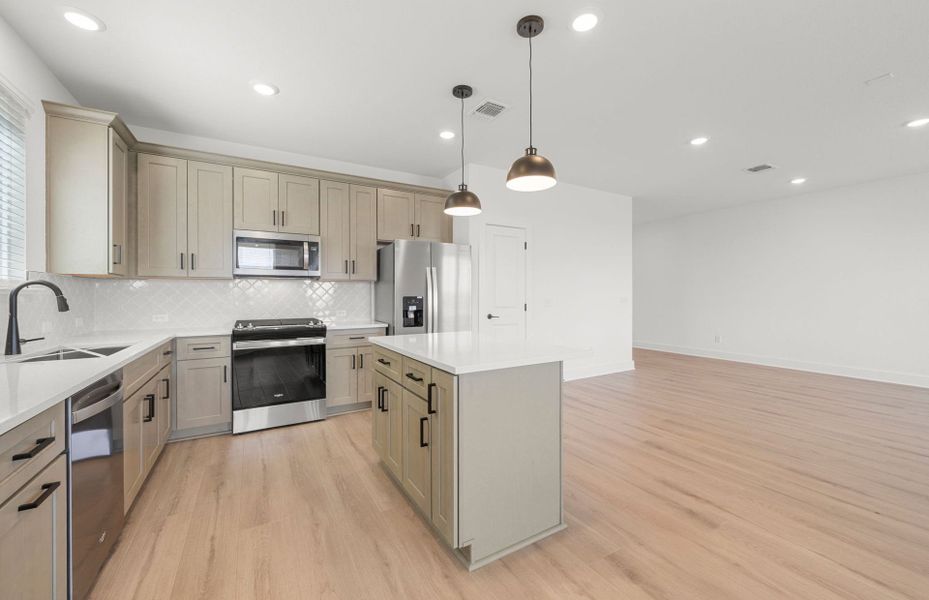 Furnished interior view inside a new home in Crosswinds, Kyle (Image 3).
