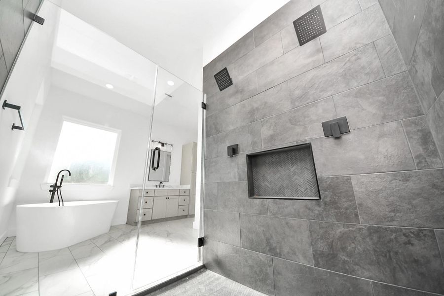 Spacious walk-in shower