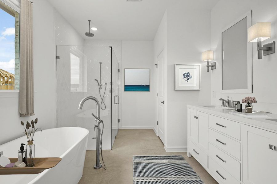 Luxurious primary bath (*Photo not of actual home and used for illustration purposes only.) Luxurious primary bath (*Photo not of actual home and used for illustration purposes only.)