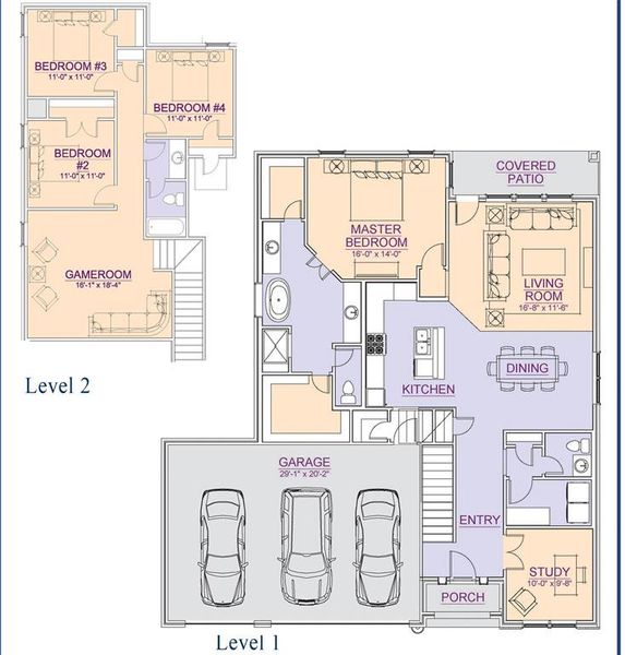 Calllington Floor Plan - Page 1 (3 Car)