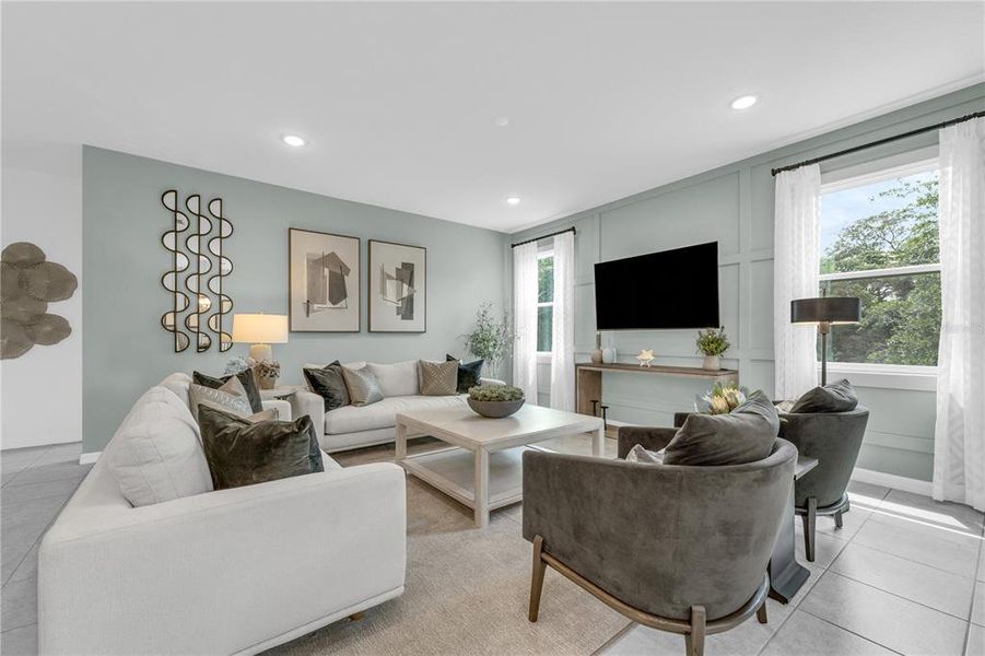 Furnished interior view inside a new home in Covered Bridge at Liberty Bluff, Haines City (Image 15).