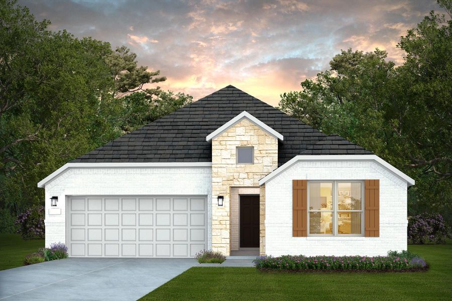 Representative exterior photo of a completed home built from the Bell by Pulte Homes in Corley Farms, Boerne, TX (Image 7).