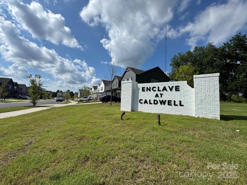 Front exterior of a new home in Enclave at Caldwell, Charlotte, NC, highlighting curb appeal (Image 23).