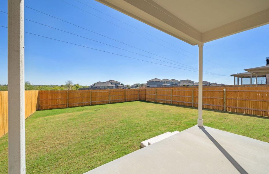 Exterior details and patio area of a home in Crosswinds, Kyle (Image 19). Exterior details and patio area of a home in Crosswinds, Kyle (Image 19).