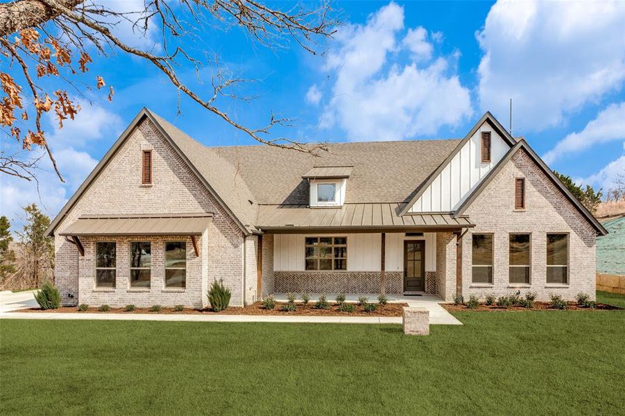 Front exterior of a new home in , Weatherford, TX, highlighting curb appeal (Image 29).