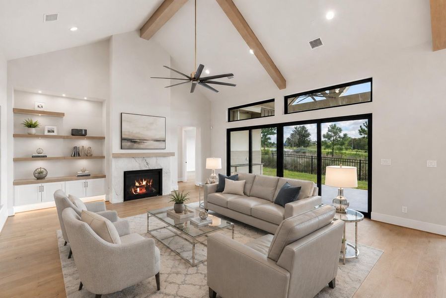 Virtually staged living area that demonstrates the openness and spacious floorplan Virtually staged living area that demonstrates the openness and spacious floorplan
