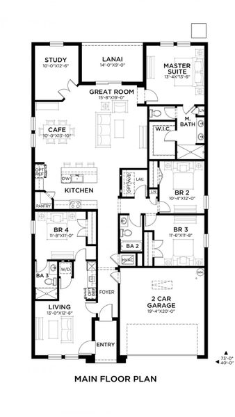 2D floor plan layout of this home in Scenic Terrace, Haines City, FL (Image 3).