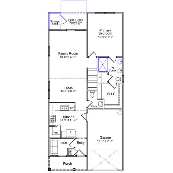 2D floor plan layout of this home in Laurinton Farms, Hopkins, SC (Image 3).