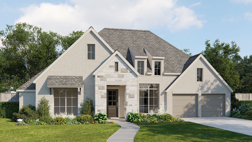 Representative exterior photo of a completed home built from the 3735W by Perry Homes in Evergreen, Conroe, TX (Image 3).