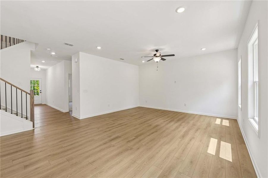 Spacious, unfurnished interior of a new home in Eastlyn Crossing, Flowery Branch (Image 15). Spacious, unfurnished interior of a new home in Eastlyn Crossing, Flowery Branch (Image 15).