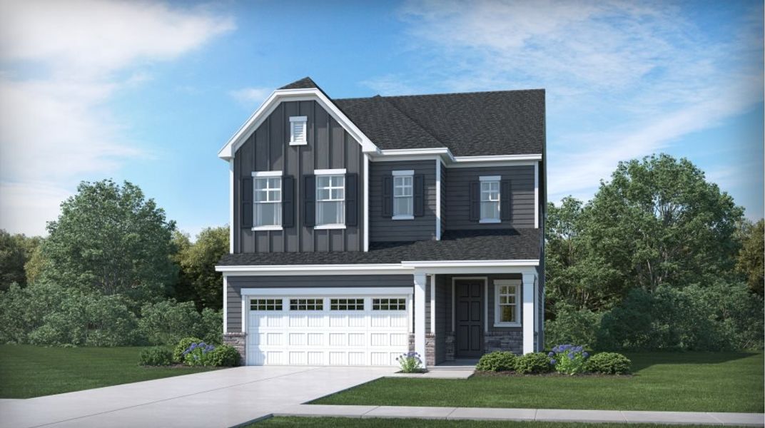Representative exterior photo of a completed home built from the Somerset III by Lennar in Rosedale, Wake Forest, NC (Image 25).