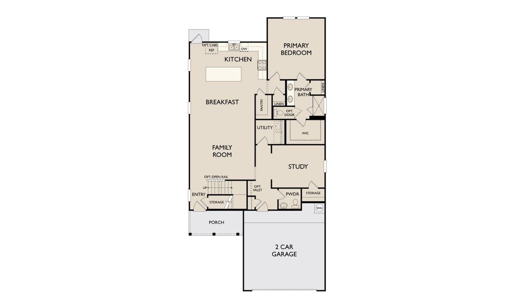2D floor plan layout for the Knox by Ashton Woods in The Arbors at the Wilder, Adkins, TX (Image 3).