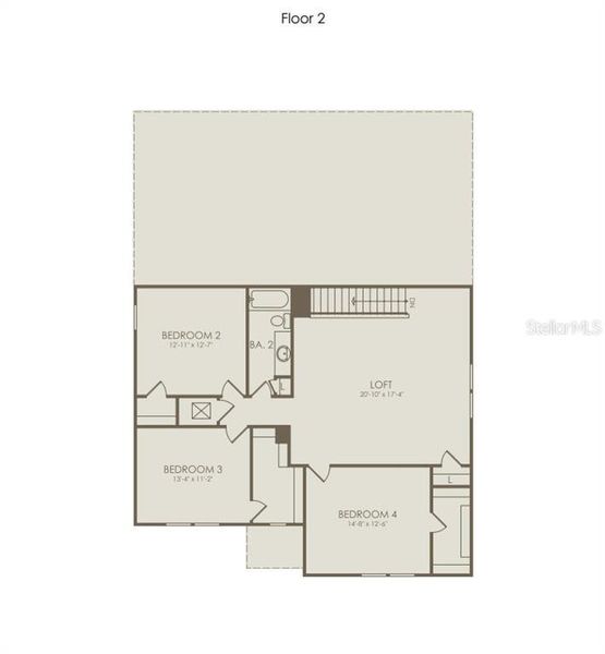 2D floor plan layout of this home in The Landings at Live Oak Lake, St. Cloud, FL (Image 4).