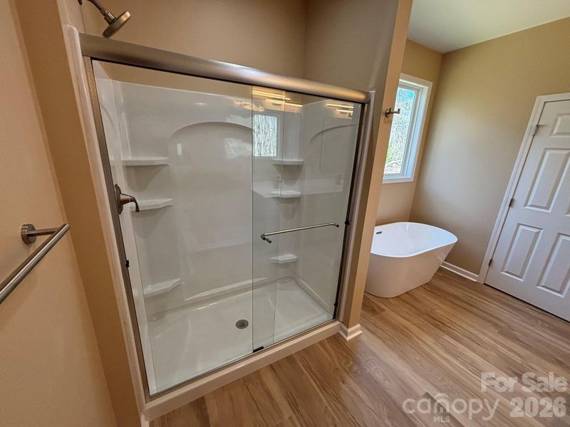 Spacious primary bath...