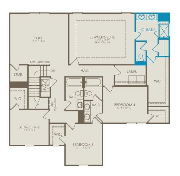2D floor plan layout of this home in Haverhill Estates, Dacula, GA (Image 3).