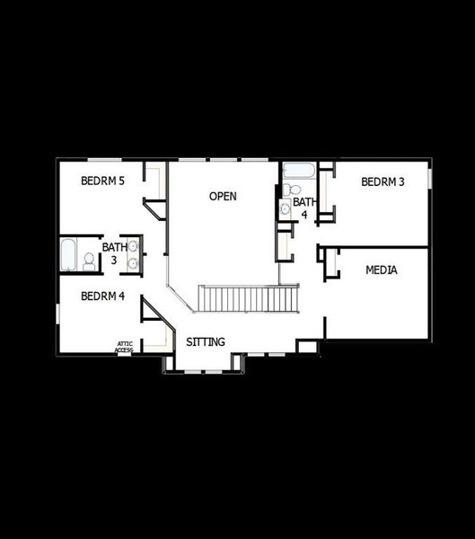 2D floor plan layout of this home in Pecan Square - Estates, Northlake, TX (Image 2). 2D floor plan layout of this home in Pecan Square - Estates, Northlake, TX (Image 2).
