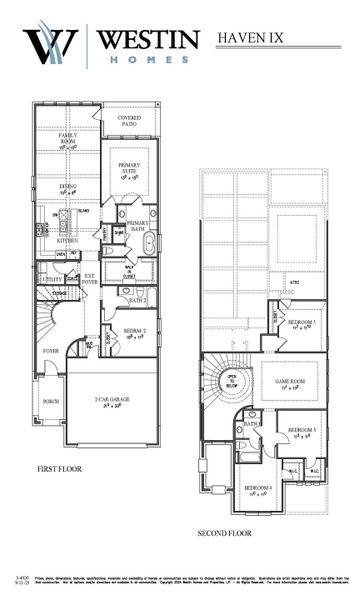 2D floor plan layout for the The Haven IX by Westin Homes in Austin Point, Richmond, TX (Image 3).