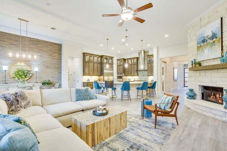 Representative furnished interior of a home built from the Siena III by Giddens Homes in Clearwater Ranch, Liberty Hill (Image 8).