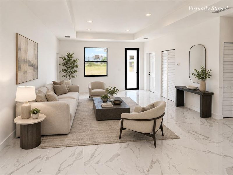 Furnished interior view inside a new home in , Cape Coral (Image 5). Furnished interior view inside a new home in , Cape Coral (Image 5).