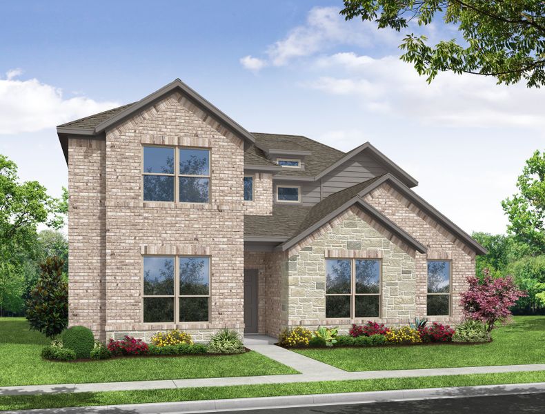 Representative exterior photo of a completed home built from the Brewer by Impression Homes in Redden Farms, Midlothian, TX (Image 2). Representative exterior photo of a completed home built from the Brewer by Impression Homes in Redden Farms, Midlothian, TX (Image 2).