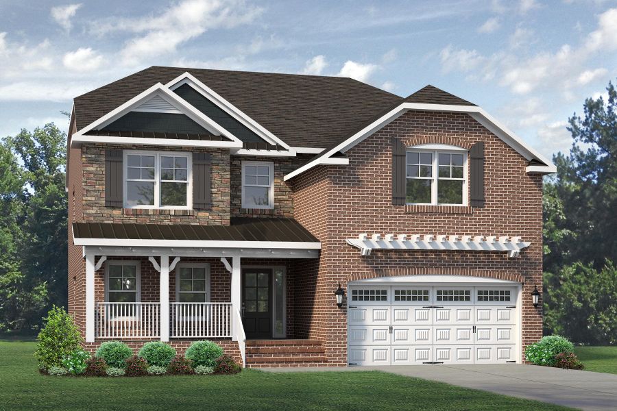 Representative exterior photo of a completed home built from the Fairfield Lux by Keystone Homes NC in Weybridge, Burlington, NC (Image 31).