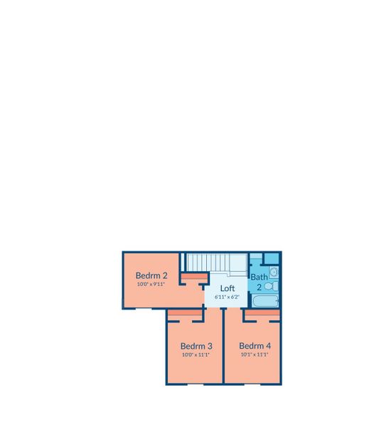 2D floor plan layout of this home in Magnolia Springs, Montgomery, TX (Image 6).