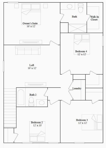 2D floor plan layout of this home in Synova, Crosby, TX (Image 4).