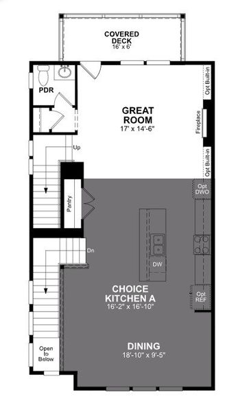 2D floor plan layout of this home in The Groves at Myrtle, Roswell, GA (Image 3).