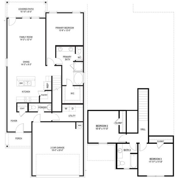 2D floor plan layout for the The Sablewood by Lillian Custom Homes in Freeman Farm, Kaufman, TX (Image 5).