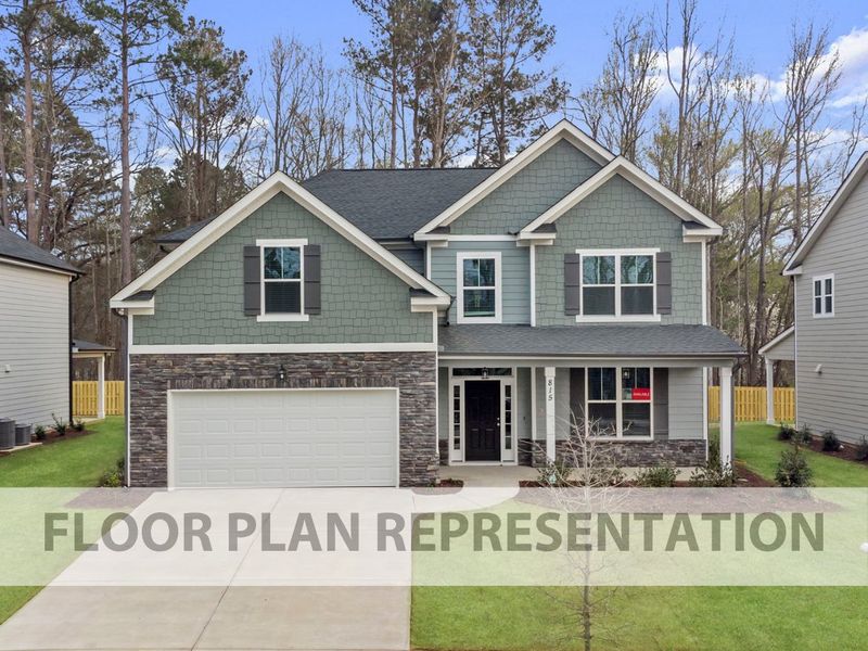 Dublin II Elevation B Floor Plan Representation | Front Exterior