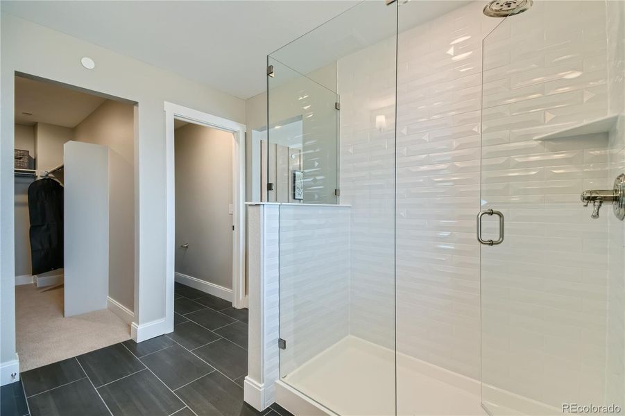 Primary Bathroom-Generous Sized Shower w/European Glass Door-Photo of Model