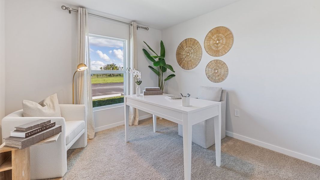 Representative furnished interior of a home built from the FREEPORT II by D.R. Horton in Cape Coral Water & Sewer, Cape Coral (Image 13).