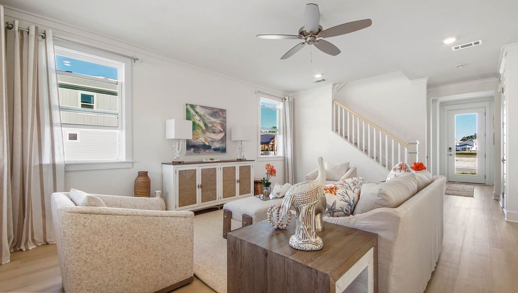 Furnished interior view inside a new home in Parkside, Santa Rosa Beach (Image 21). Furnished interior view inside a new home in Parkside, Santa Rosa Beach (Image 21).