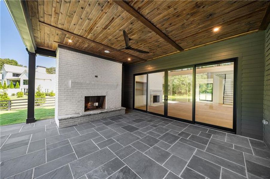Exterior details and patio area of a home in , Roswell (Image 32).