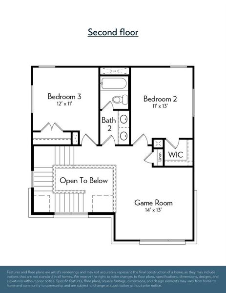 2D floor plan layout of this home in Indigo, Richmond, TX (Image 2). 2D floor plan layout of this home in Indigo, Richmond, TX (Image 2).
