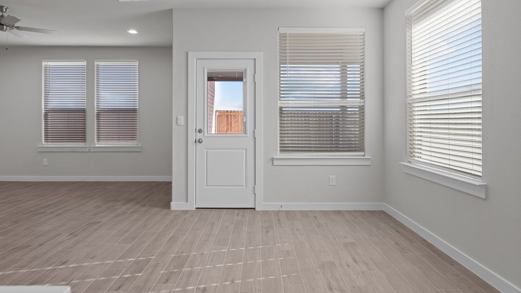 Representative unfurnished interior of a home built from the BLANCO by D.R. Horton in Northwest Passage, Midland (Image 13). Representative unfurnished interior of a home built from the BLANCO by D.R. Horton in Northwest Passage, Midland (Image 13).