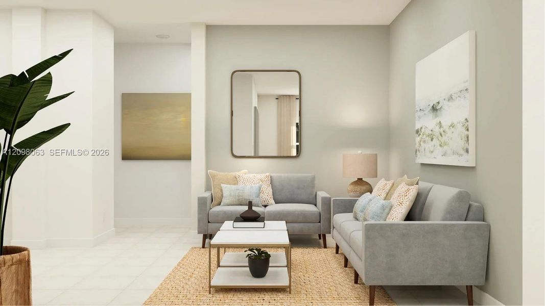 Furnished interior view inside a new home in Heron Pointe, Miami (Image 8).