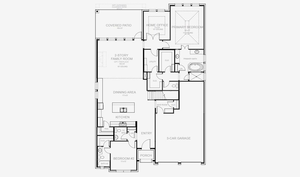2D floor plan layout of this home in The Lakes Of Somercrest 60', Midlothian, TX (Image 5). 2D floor plan layout of this home in The Lakes Of Somercrest 60', Midlothian, TX (Image 5).