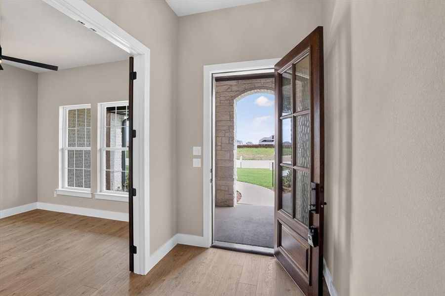 Spacious, unfurnished interior of a new home in Coyote Crossing, Godley (Image 24). Spacious, unfurnished interior of a new home in Coyote Crossing, Godley (Image 24).