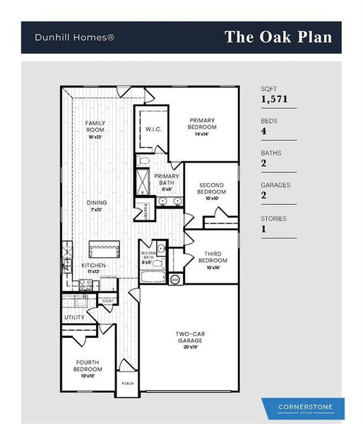 2D floor plan layout of this home in Labein Villas, Greenville, TX (Image 4).