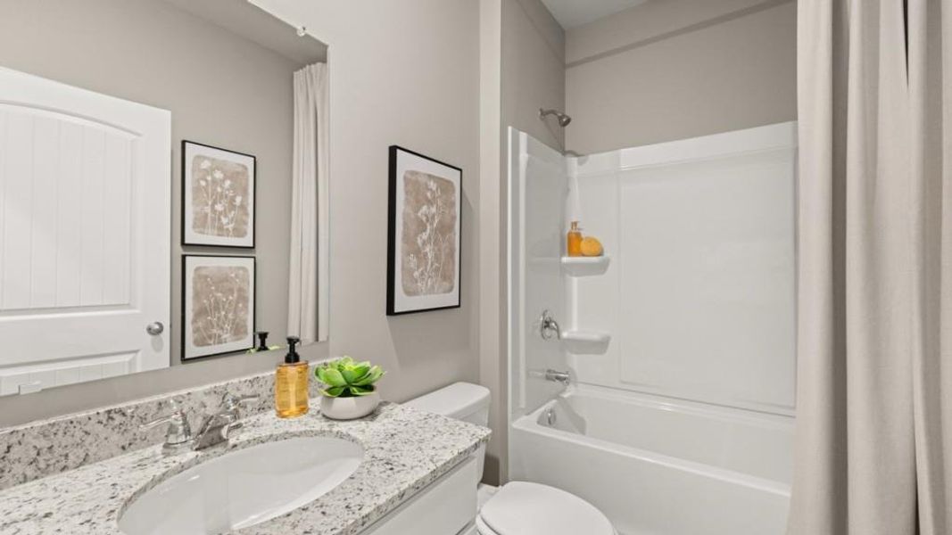 Furnished interior view inside a new home in Oaks at Cedar Grove, Fairburn (Image 10).