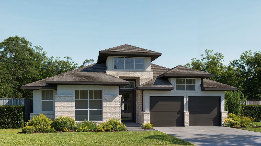 Representative exterior photo of a completed home built from the 2541C by Perry Homes in Colton 55', Todd Mission, TX (Image 6). Representative exterior photo of a completed home built from the 2541C by Perry Homes in Colton 55', Todd Mission, TX (Image 6).
