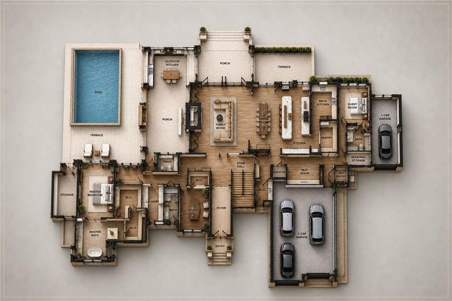 2D floor plan layout of this home in , Gainesville, GA (Image 3).