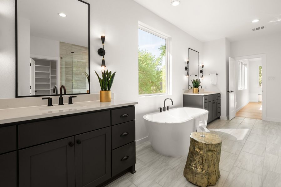 Furnished interior view inside a new home in , Dallas (Image 29).