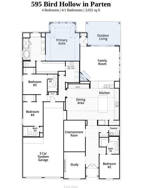 2D floor plan layout of this home in Parten, Austin, TX (Image 4). 2D floor plan layout of this home in Parten, Austin, TX (Image 4).