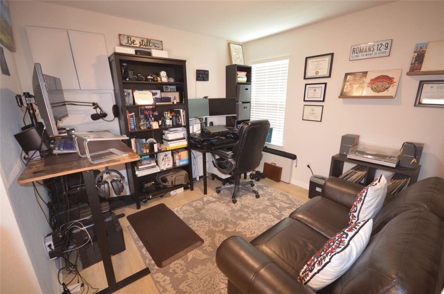 Office area with wood finished floors Office area with wood finished floors