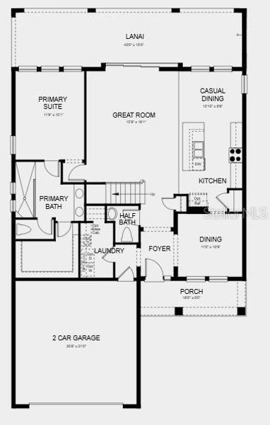 2D floor plan layout of this home in Coasterra Community Group Page, Palmetto, FL (Image 4).