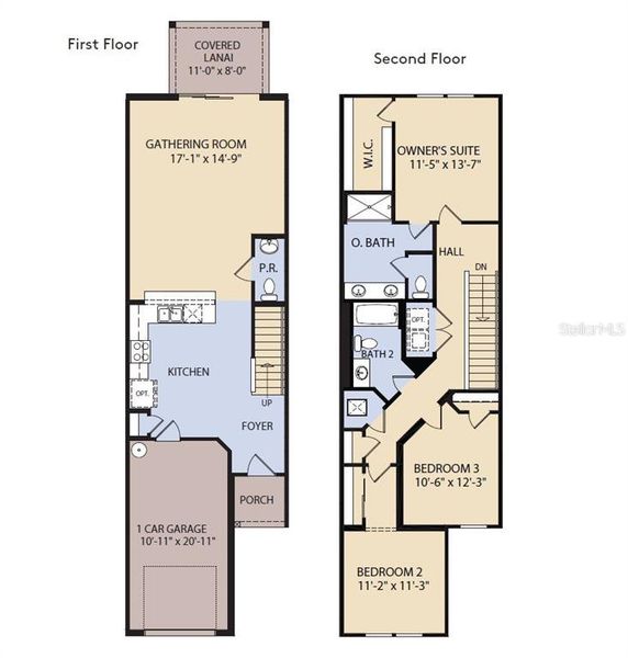2D floor plan layout of this home in Sunrise Estates, West Melbourne, FL (Image 4).