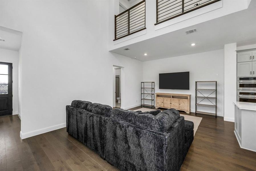 Furnished interior view inside a new home in Fields Villas - Darling Homes, Frisco (Image 26). Furnished interior view inside a new home in Fields Villas - Darling Homes, Frisco (Image 26).