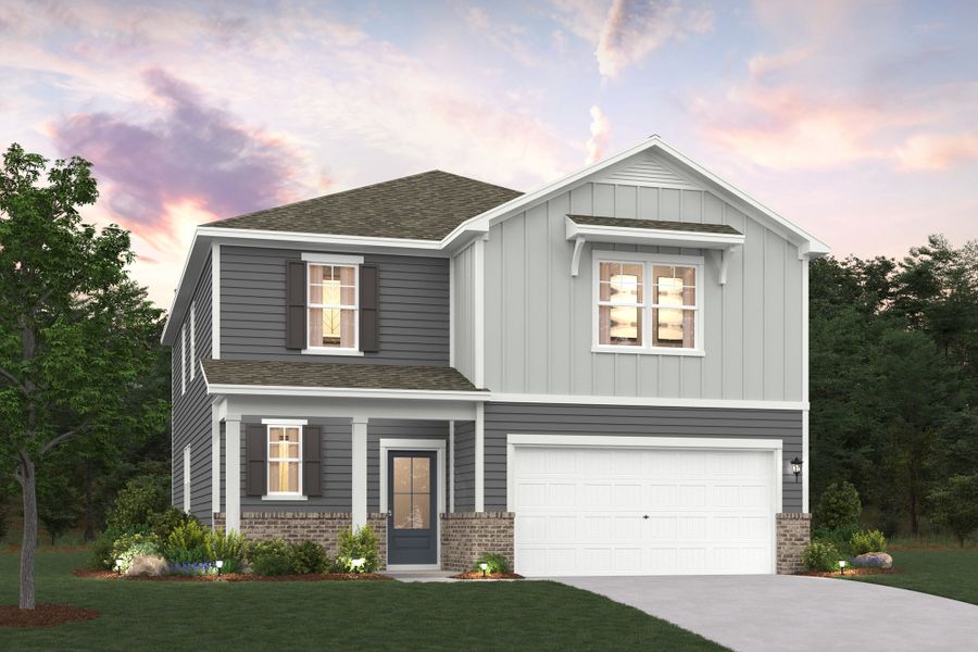 Front exterior of a new home in Canebrake at Hickory Hills, Old Hickory, TN, highlighting curb appeal (Image 1). Front exterior of a new home in Canebrake at Hickory Hills, Old Hickory, TN, highlighting curb appeal (Image 1).